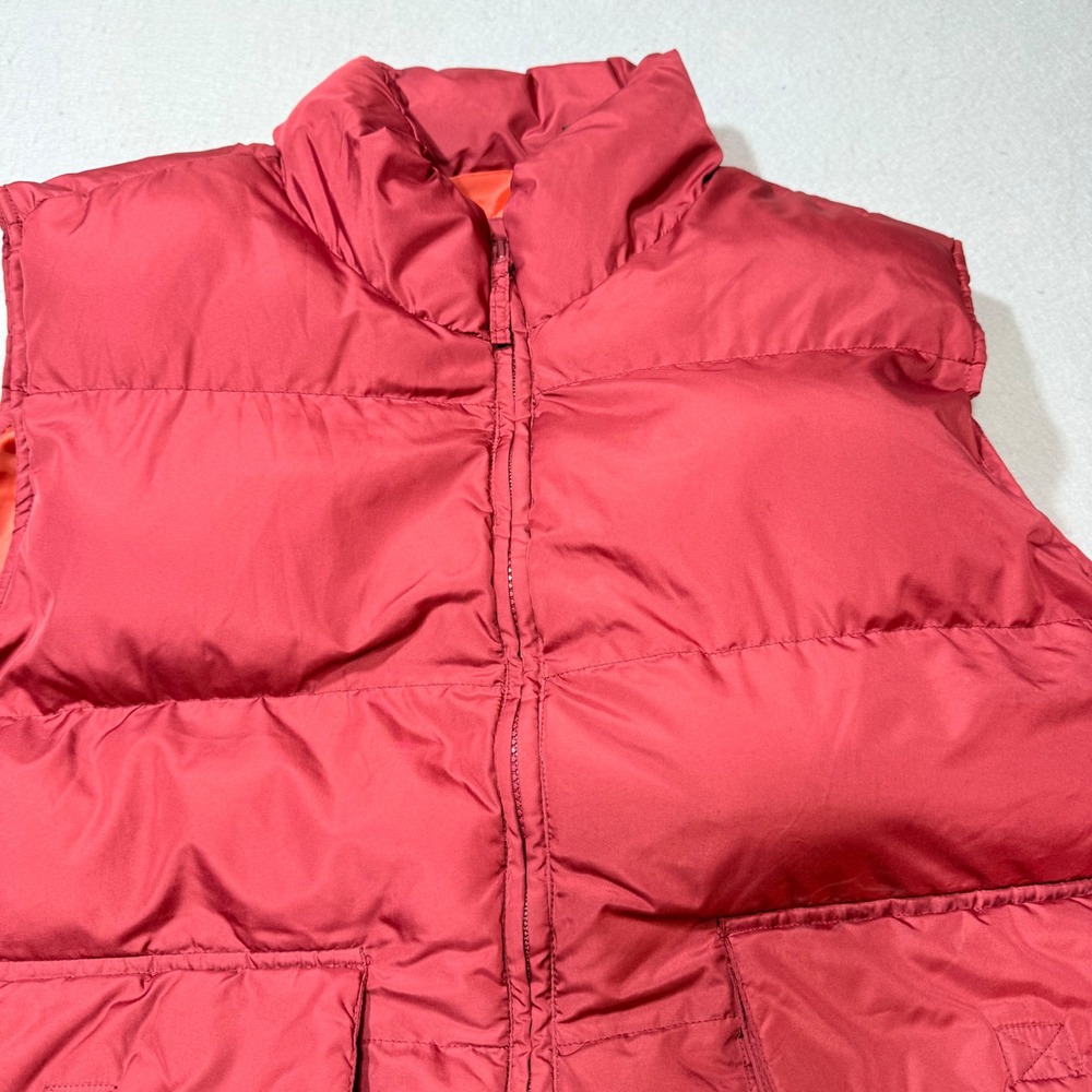 ST‎ JOHNS BAY Puffer Vest Red Orange Lined Full Zip Pockets X Large